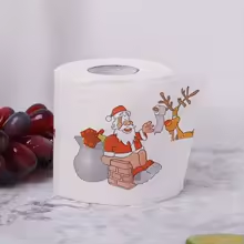 Merry Christmas red text printed festive tissue roll