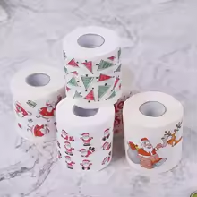 Santa Claus pattern printed Christmas toilet tissue roll
