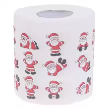 Festive Christmas toilet tissue roll close-up print detail