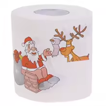 Christmas toilet paper roll lifestyle shot - bathroom decor